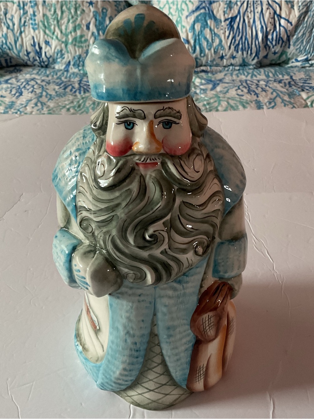 Russian Vintage hand-painted ceramic "Father Christmas" or "Old World Santa"